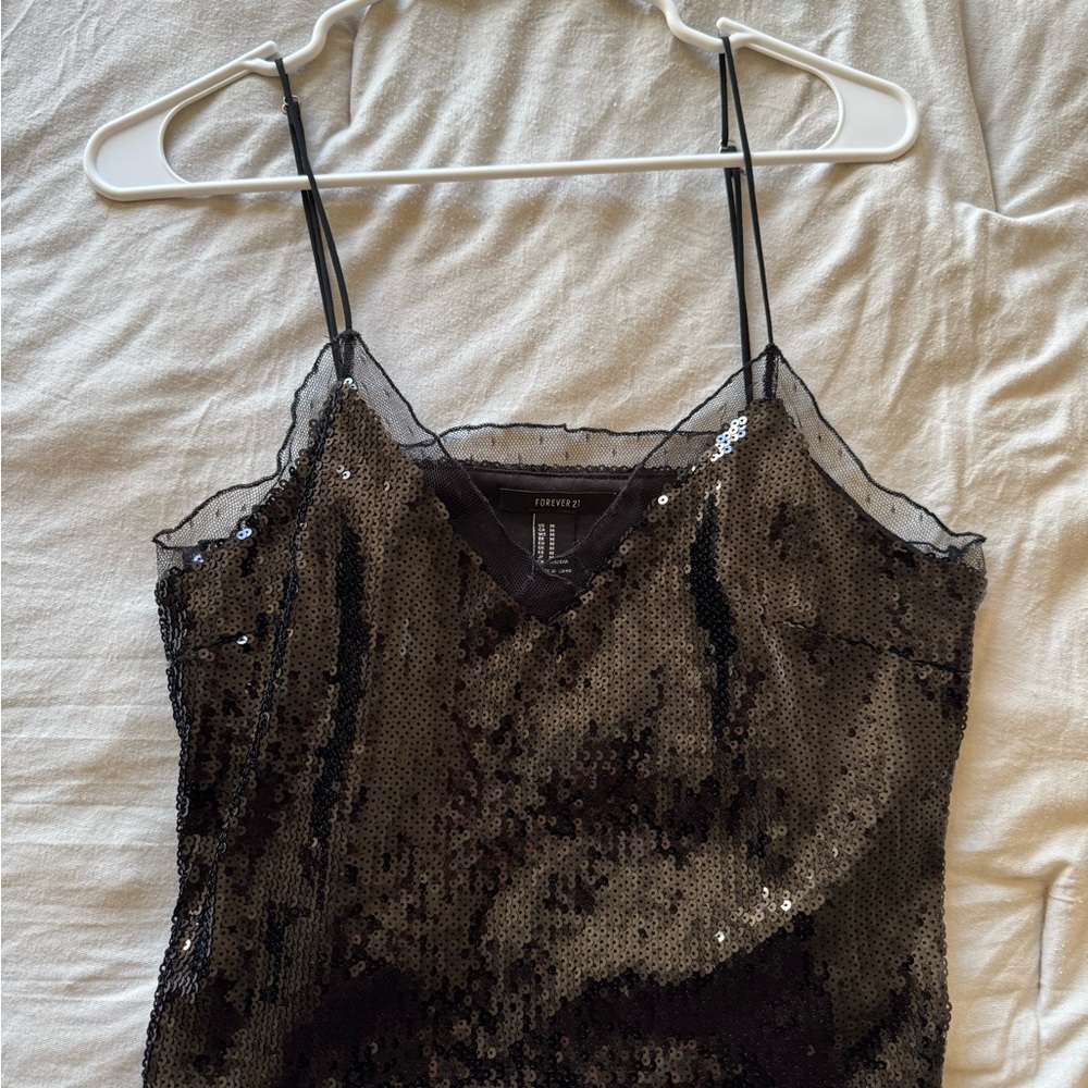 Forever 21 Black Sequin Tank Top